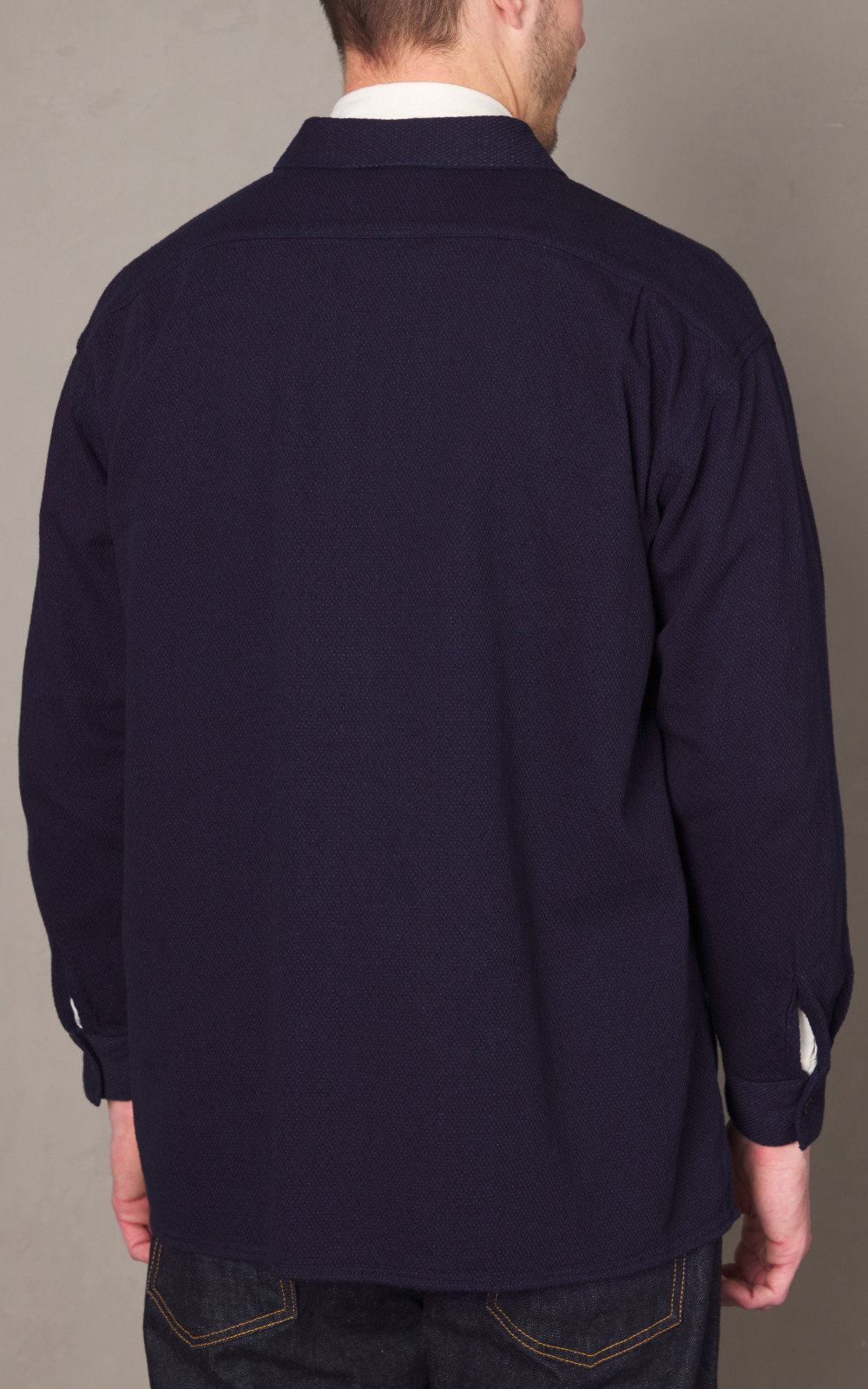 Japan Blue Sashiko Jacquard Shirt Indigo | Cultizm