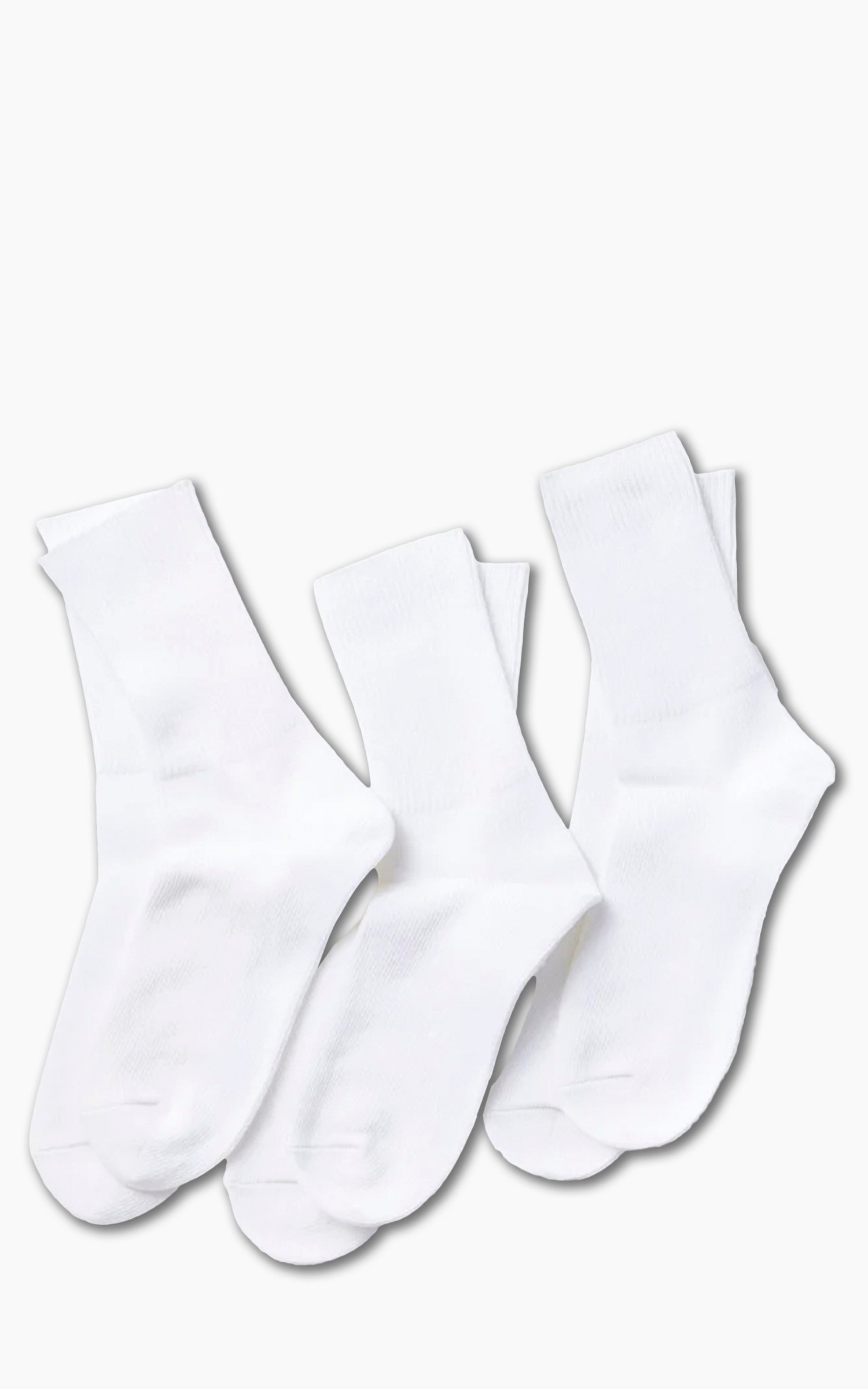 RoToTo R1427 Organic Daily 3-Pack Ribbed Crew Socks White | Cultizm