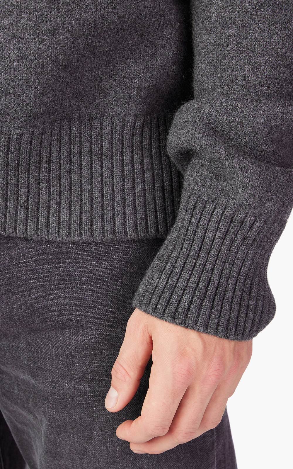 AMI Paris Red ADC Sweater Heather Grey/Red | Cultizm