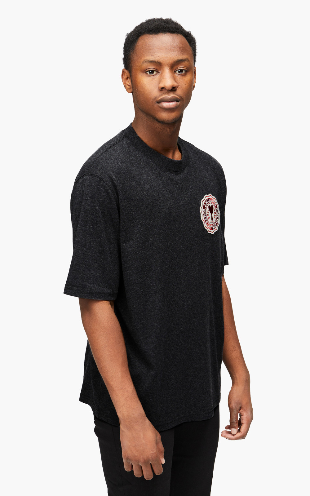 AMI PARIS ブラック Tシャツ 黒L新品 AMI Paris アミ レディース グラフィック ロゴ Tシャツ