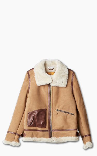 Shangri-La Heritage Aviatore B-3 Shearling Leather Jacket Sabbia