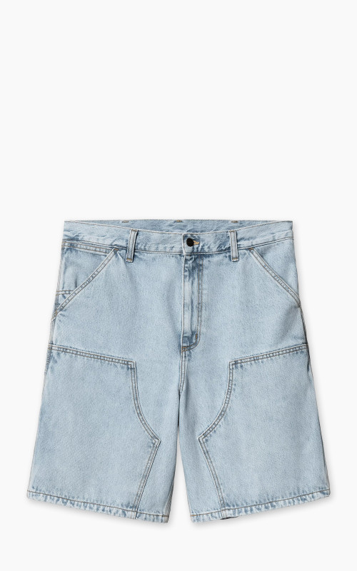 Carhartt WIP Double Knee Short Smith Denim Heavy Stone Bleached Blue