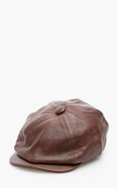 Shangri-La Heritage Outlaw 8 Panel Rider Leather Cap Brown ONRC-LE-BR