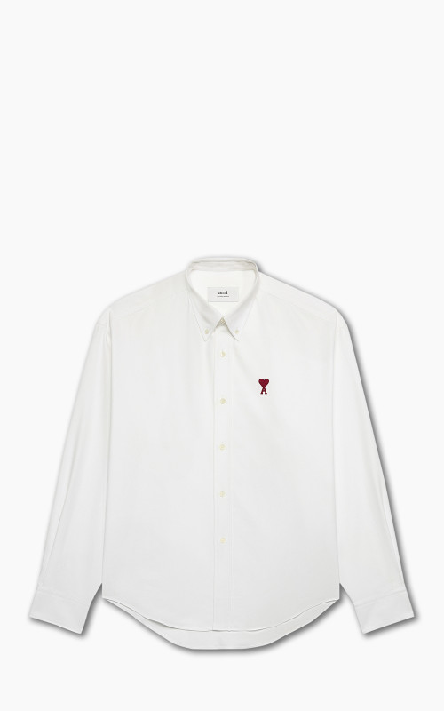 AMI Paris Ami De Coeur Boxy Fit Shirt Natural White