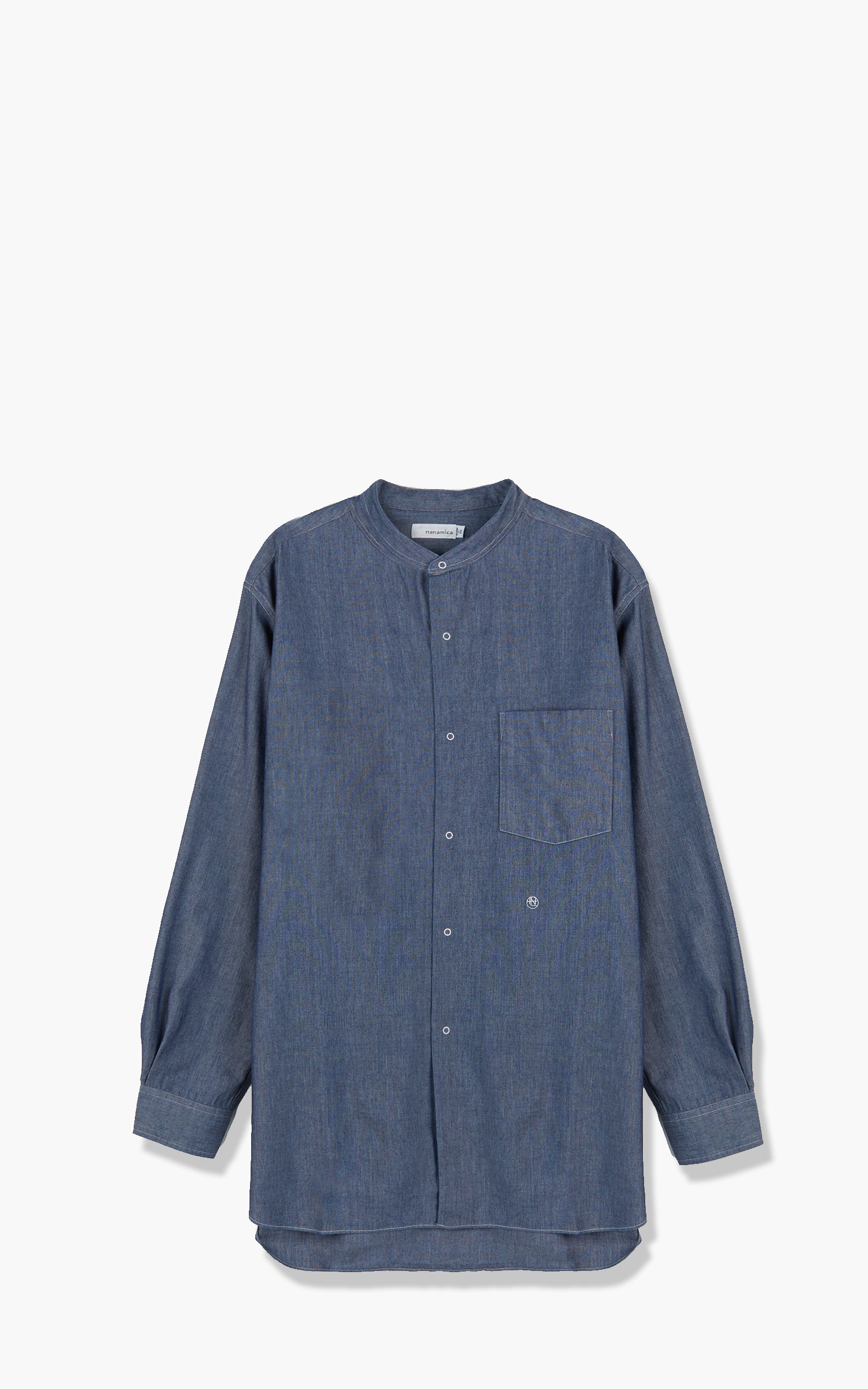 nanamica Band Collar Wind インディゴ Shirt