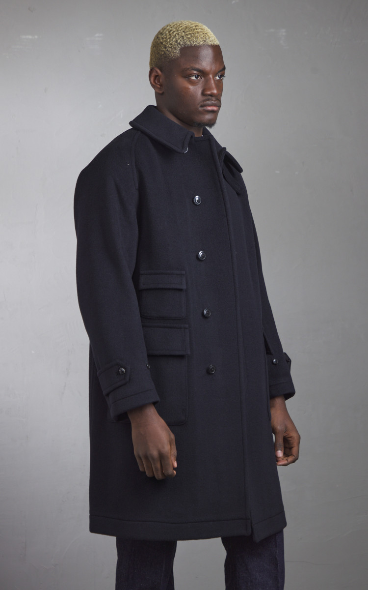 Kaptain Sunshine Traveller Coat Top Black | Cultizm