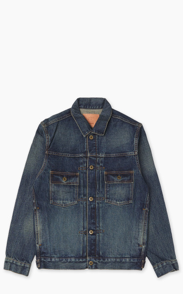 Japan Blue JBGJ1000 Type 2 Denim Jacket Dark Indigo Aging Wash 14.8oz