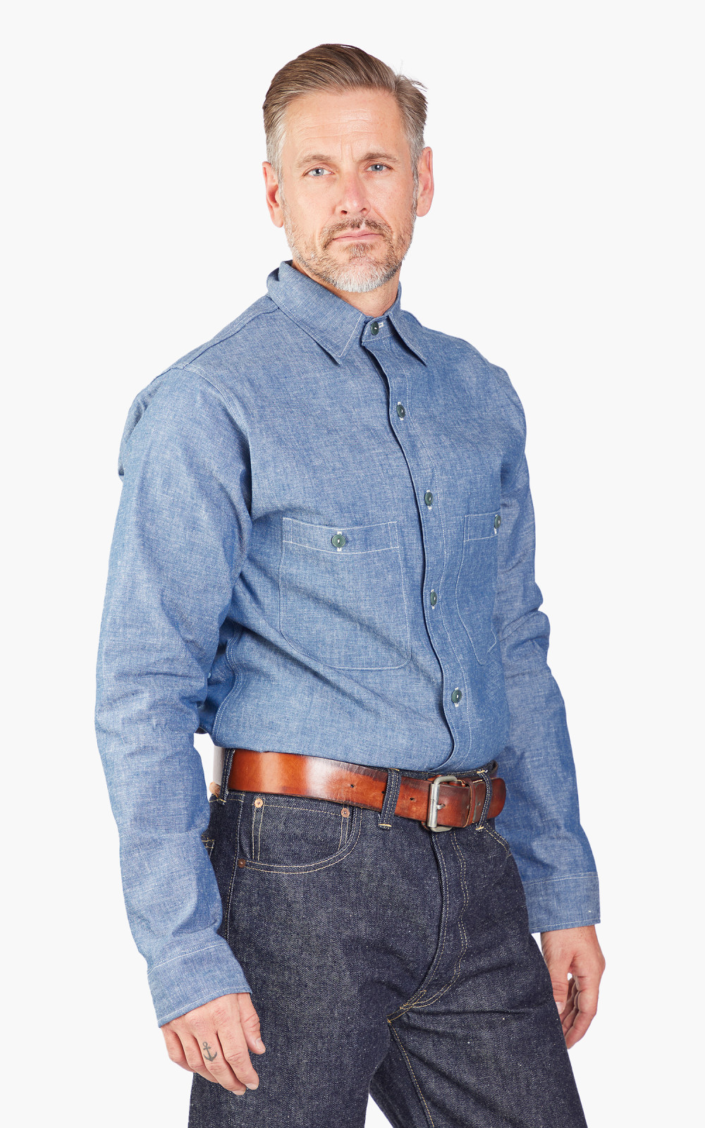 Warehouse & Co. Lot 3044 L/S USN Chambray Shirt Chambray