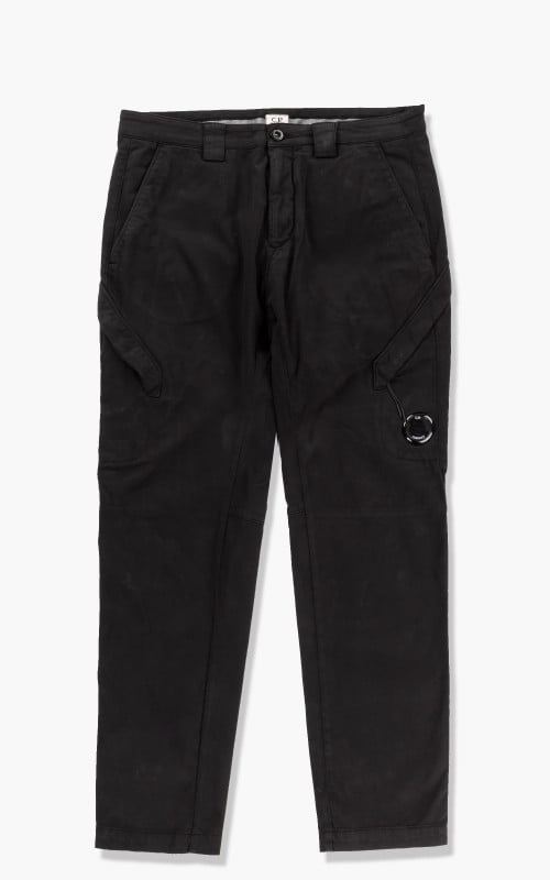 C.P. Company Garment Dyed Satin Stretch Utility Pants Black