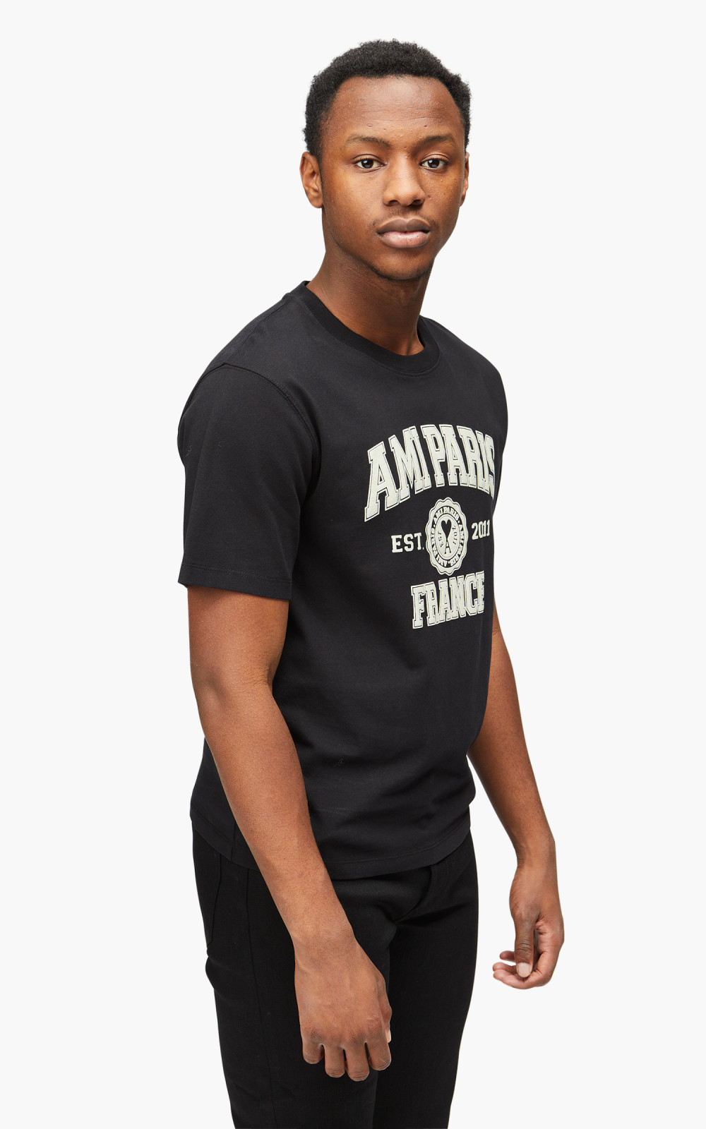 パーカー・フーディ AMI Men T Shirts USW227749 Black Black Ami De Coeur T-Shirt | AMI PARIS
