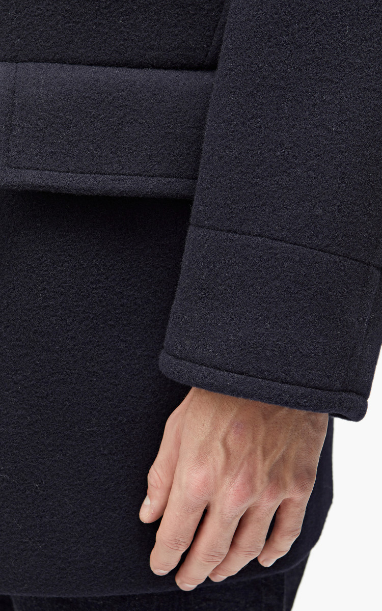 YLÈVE Wool Mosser Pea Coat Navy | Cultizm