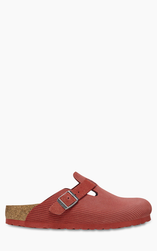 Birkenstock Boston Suede Corduroy Sienna Red