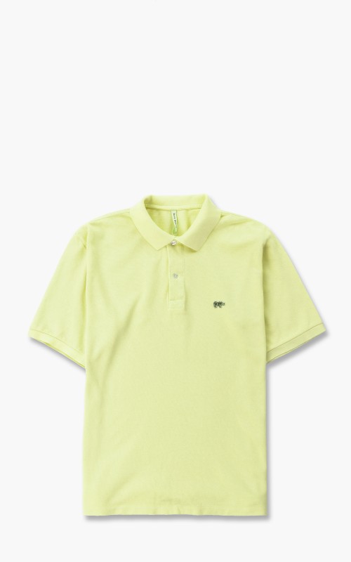 Scye Garment Dyed Cotton Pique Polo Shirt Lime Green