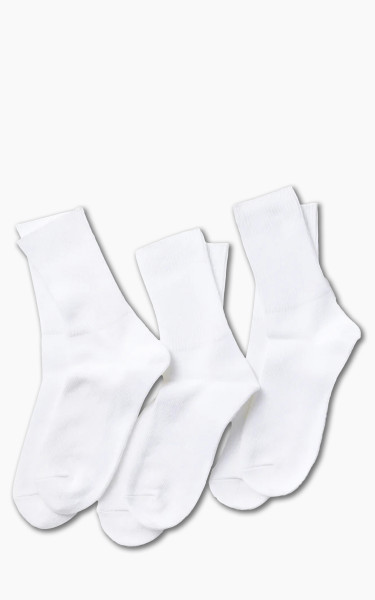 RoToTo R1427 Organic Daily 3-Pack Ribbed Crew Socks White