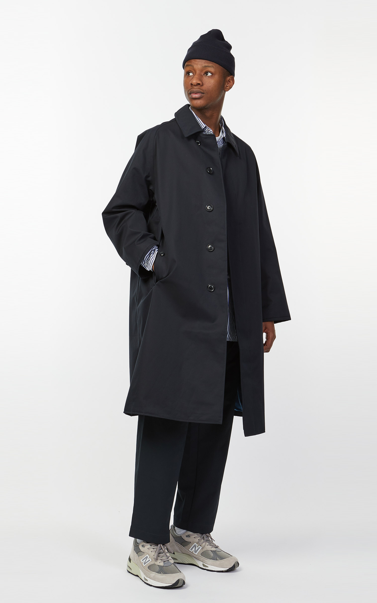 GORE-TEX Balmacaan Coat Navy - M / Blue — Jackets Nanamica