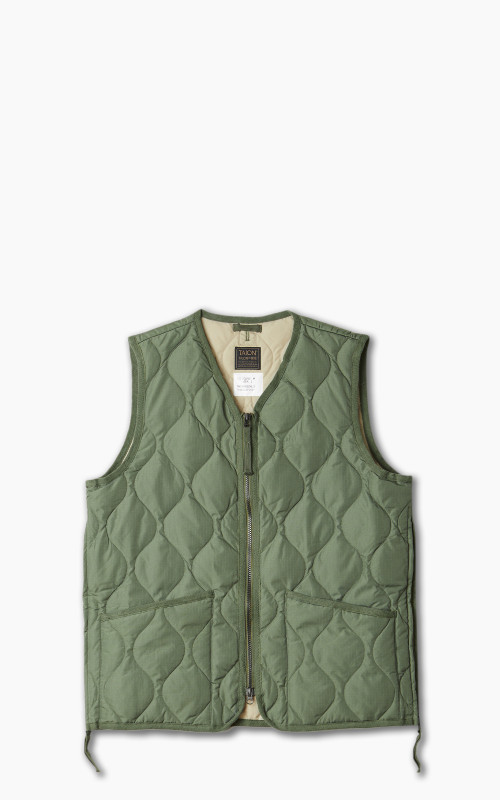 Taion Military Zip V-Neck Vest Olive