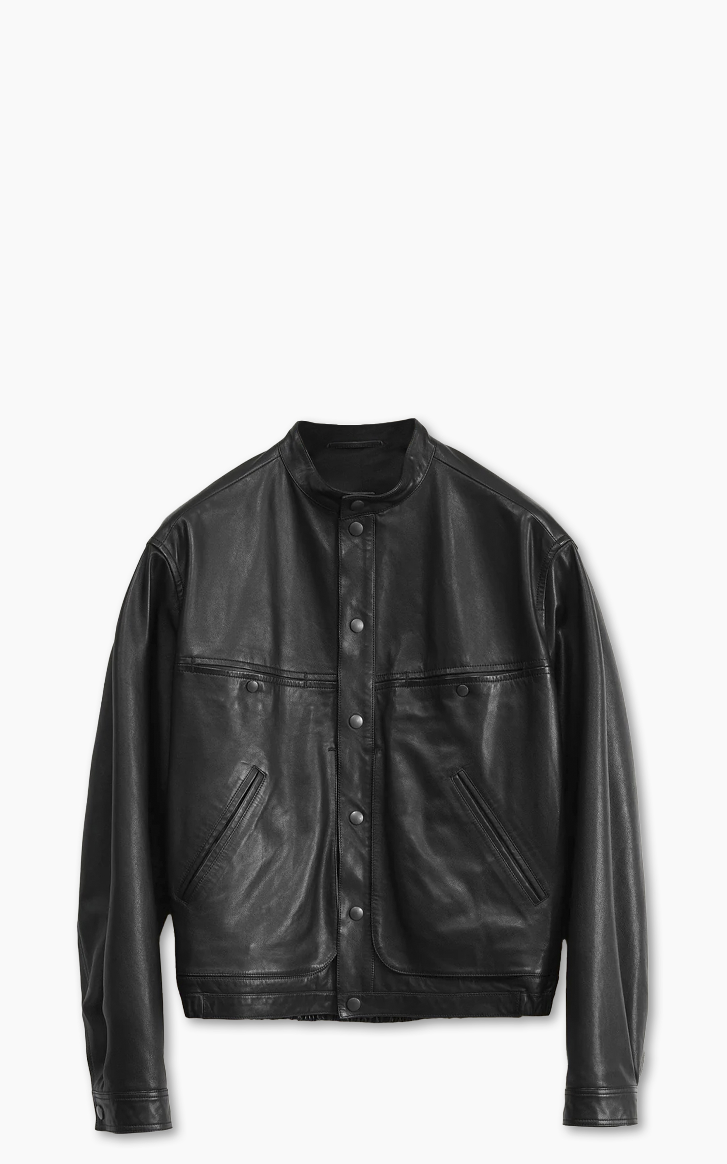 Lemaire Stand Collar Blouson Soft Nappa Leather Black | Cultizm