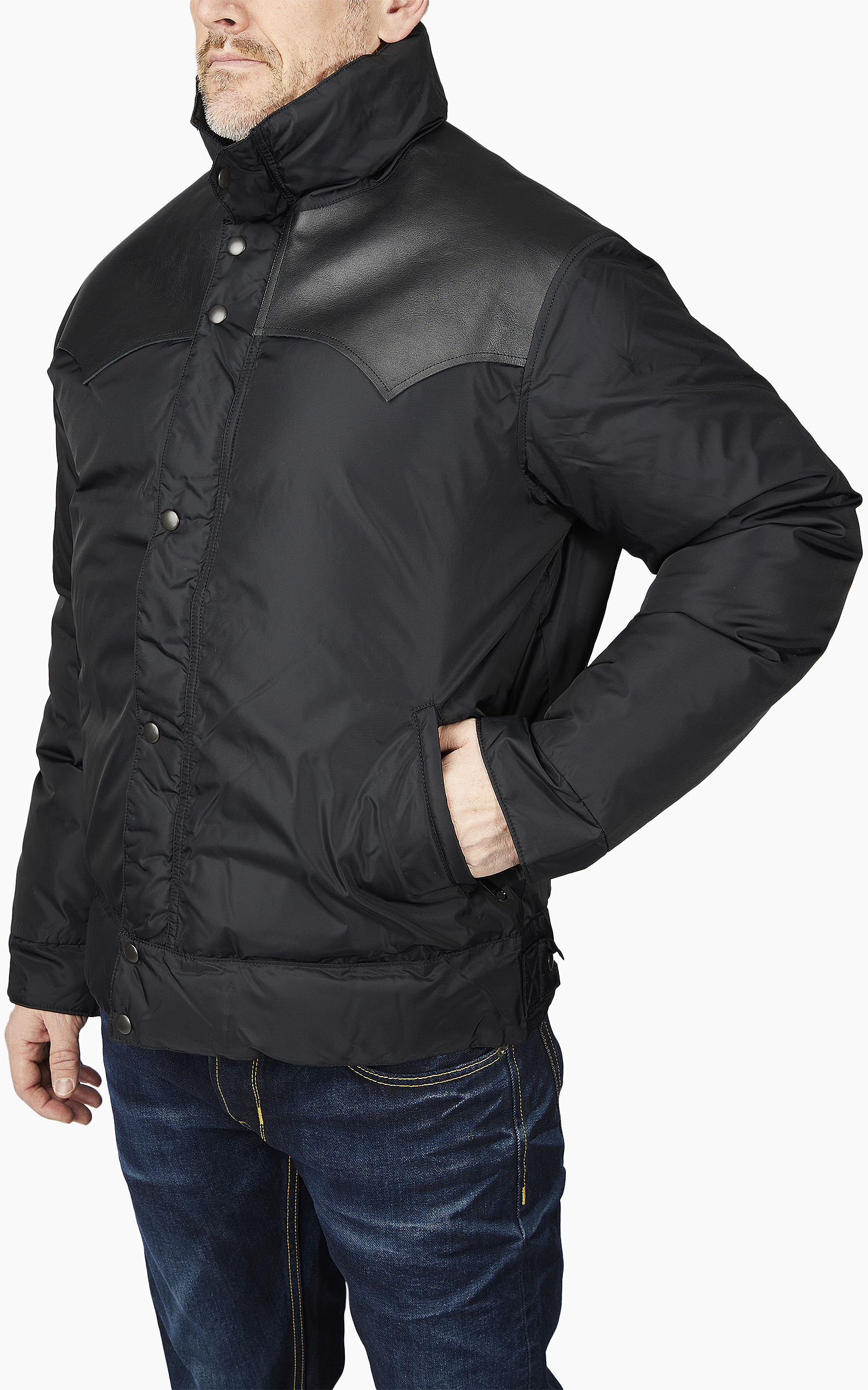 独創的 Down Featherbed Mountain Rocky Short Black Jacket Shell ジャケット・アウター