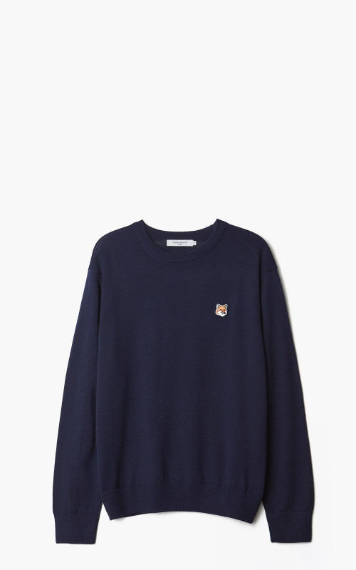 Maison Kitsuné Fox Head Patch Regular R-Neck Pullover Navy