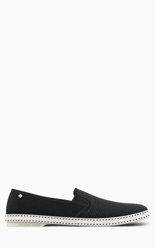 Rivieras Classic Toile & Filet Moccasin Black