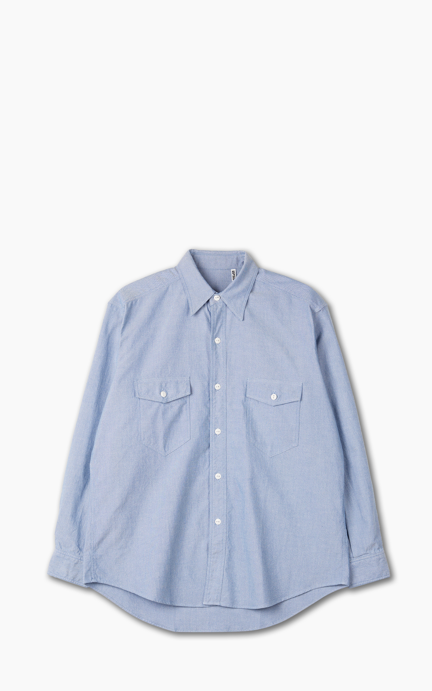 Kaptain Sunshine Finx Dungarees Work Collar Shirt Blue | Cultizm