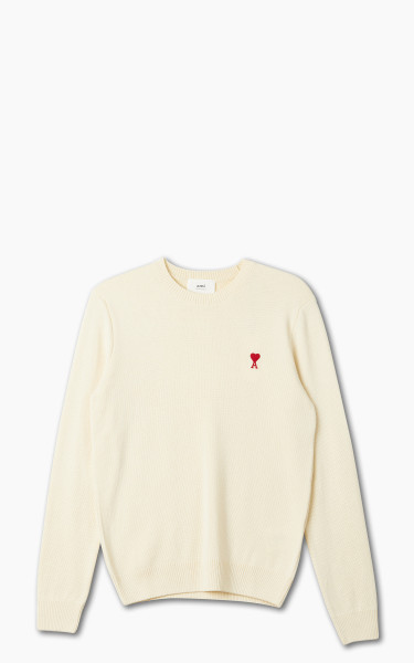 AMI Paris Ami De Coeur Crewneck Sweater Merino Wool Vanilla