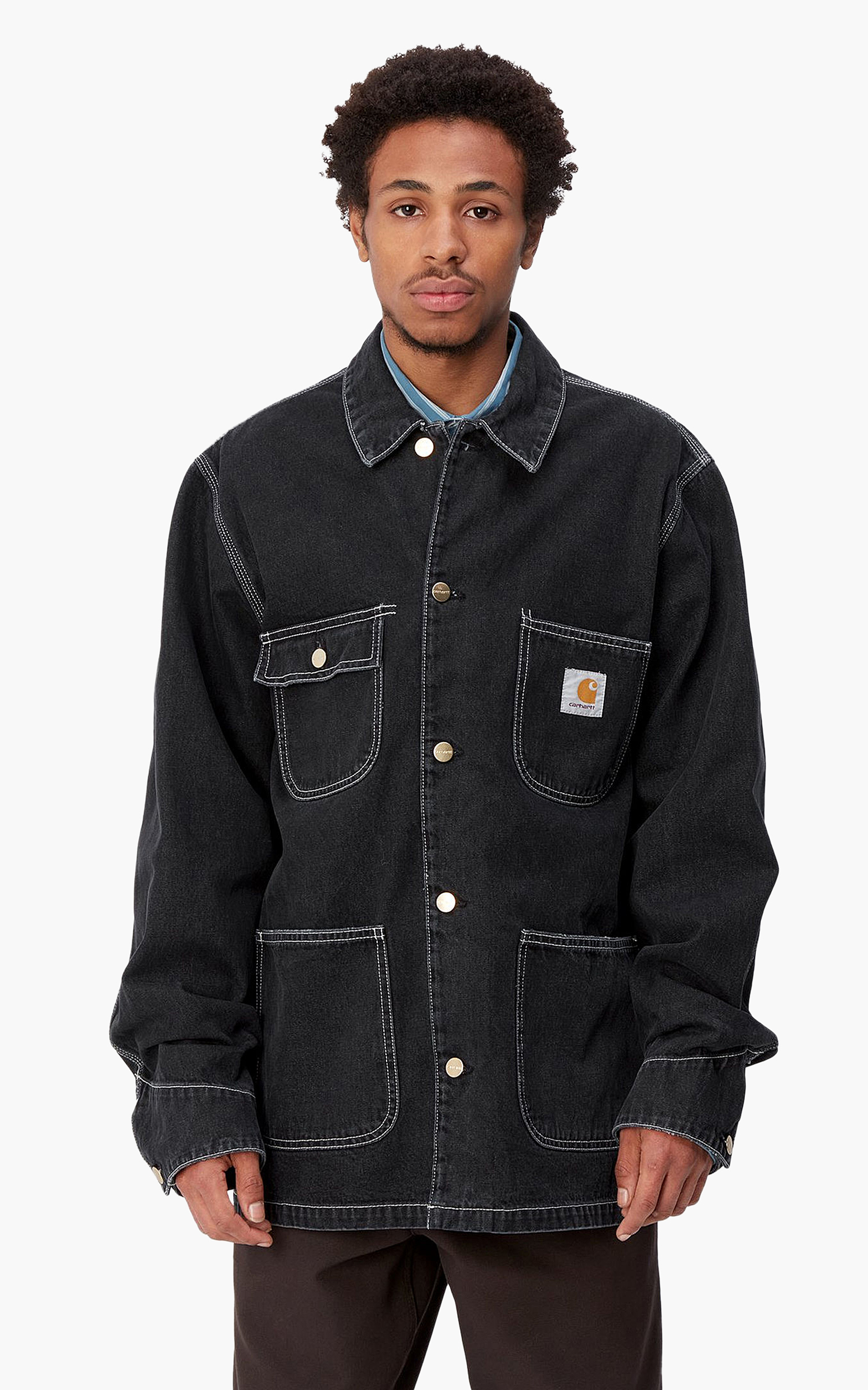 Carhartt WIP OG Chore Coat Norco Denim Black Stone Washed | Cultizm