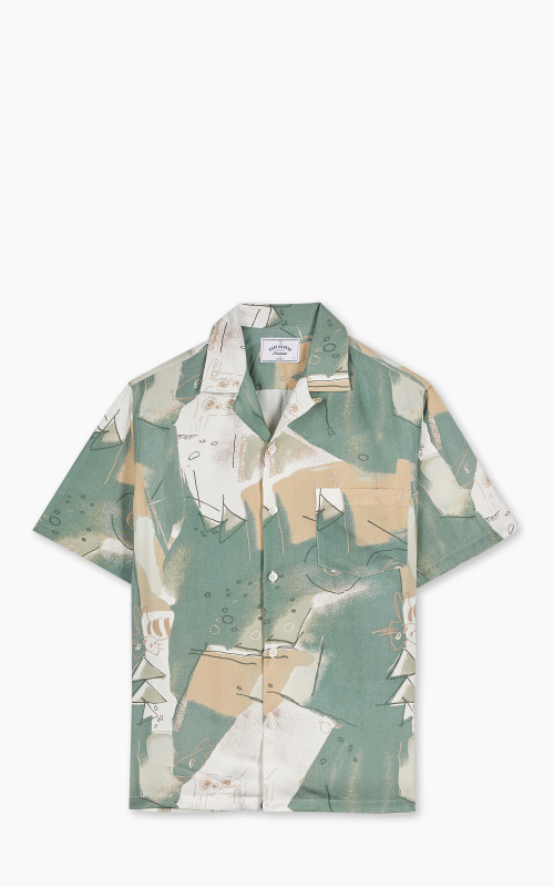 Portuguese Flannel Guache Camp Collar Shirt Green