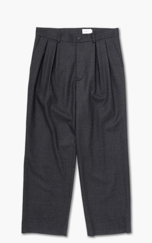 Still By Hand Wide Wool Pants Charcoal