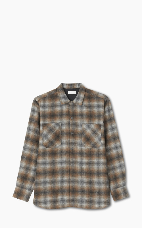 Universal Works Work Shirt Flannel Brown Check