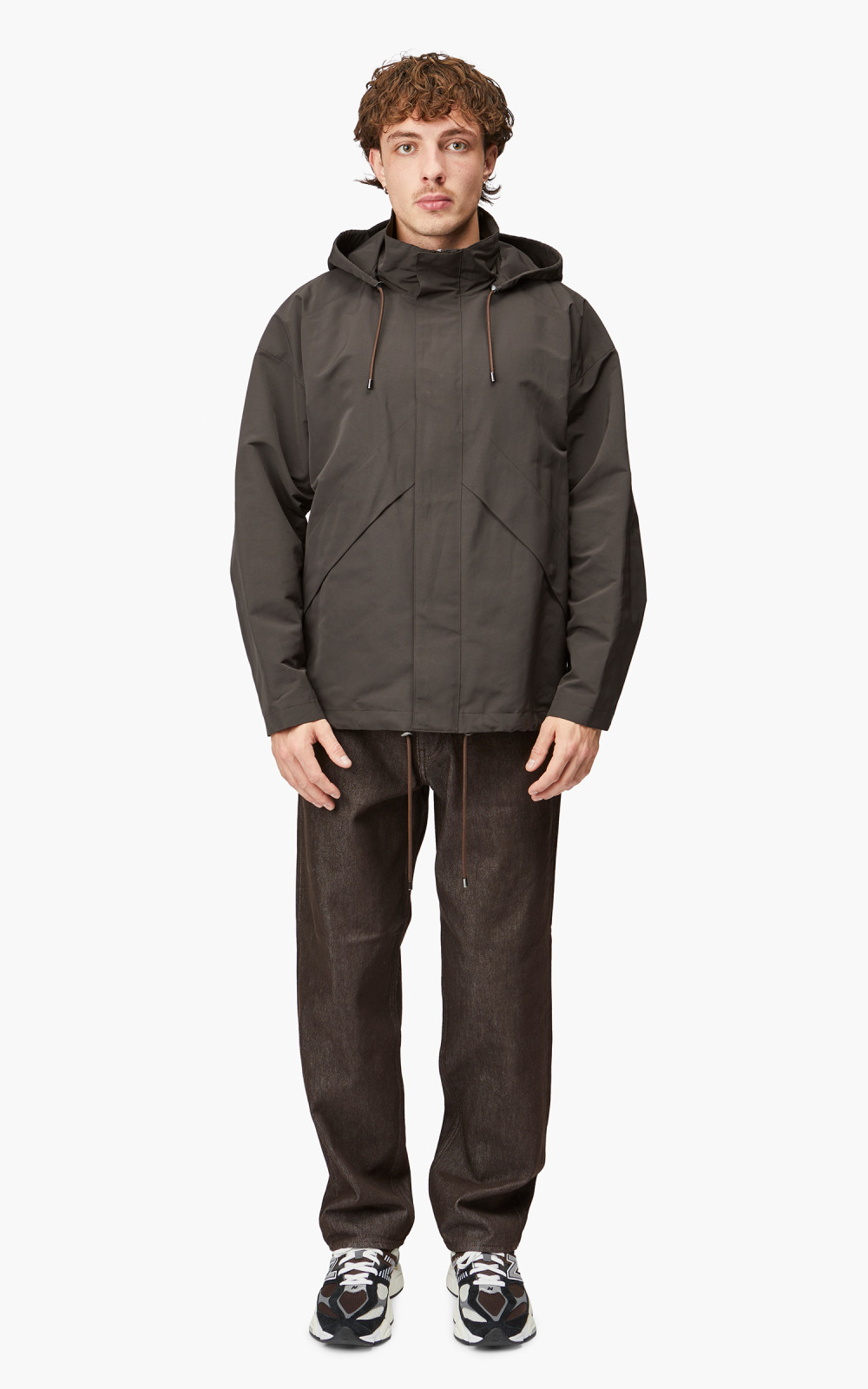 Auralee Washi PES High Density Cloth Hooded Zip Blouson Dark
