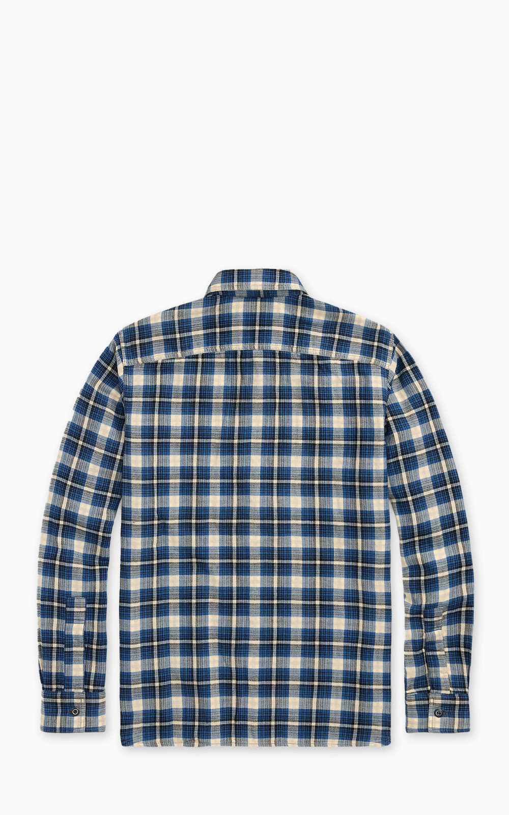 RRL Plaid-Print Chamois Camp Shirt Blue/Multi | Cultizm