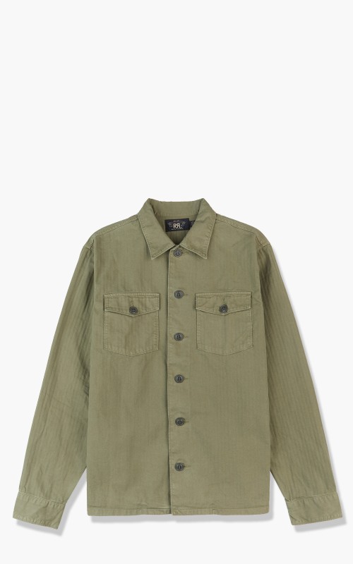 RRL Barrow Military Longsleeve HBT Shirt Military Olive 782819221001