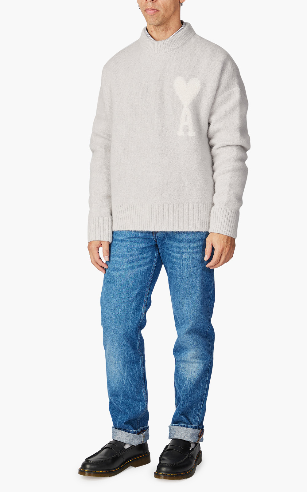 AMI Paris ADC Sweater Pearl Grey/Ivory | Cultizm