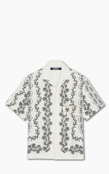 Jacquemus La Chemise Jean Bowling Shirt Print Black Provencales Flowers