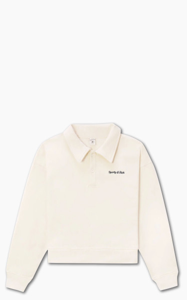 Sporty &amp; Rich Classic Logo Embroidered Polo Cream