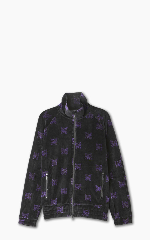 Needles Track Jacket C/Pe Papillon Velour Black/Purple