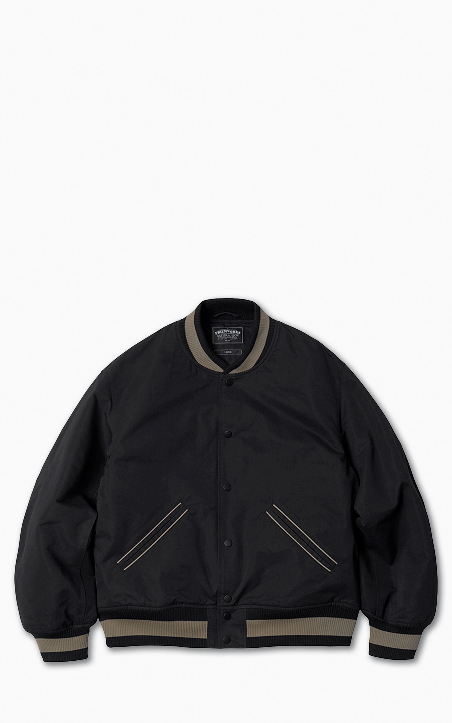 FrizmWORKS Cavalry Twill Varsity Jacket Black | Cultizm