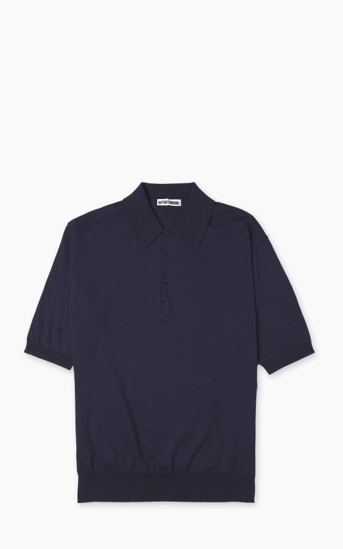 Kaptain Sunshine Cotton Knit Polo Shirt Navy