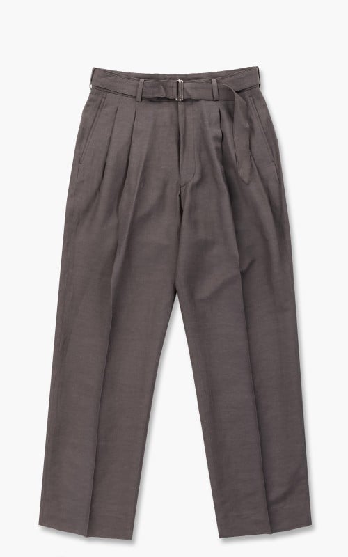 Yoke Belted 2 Tuck Wide Trousers Carbon Black