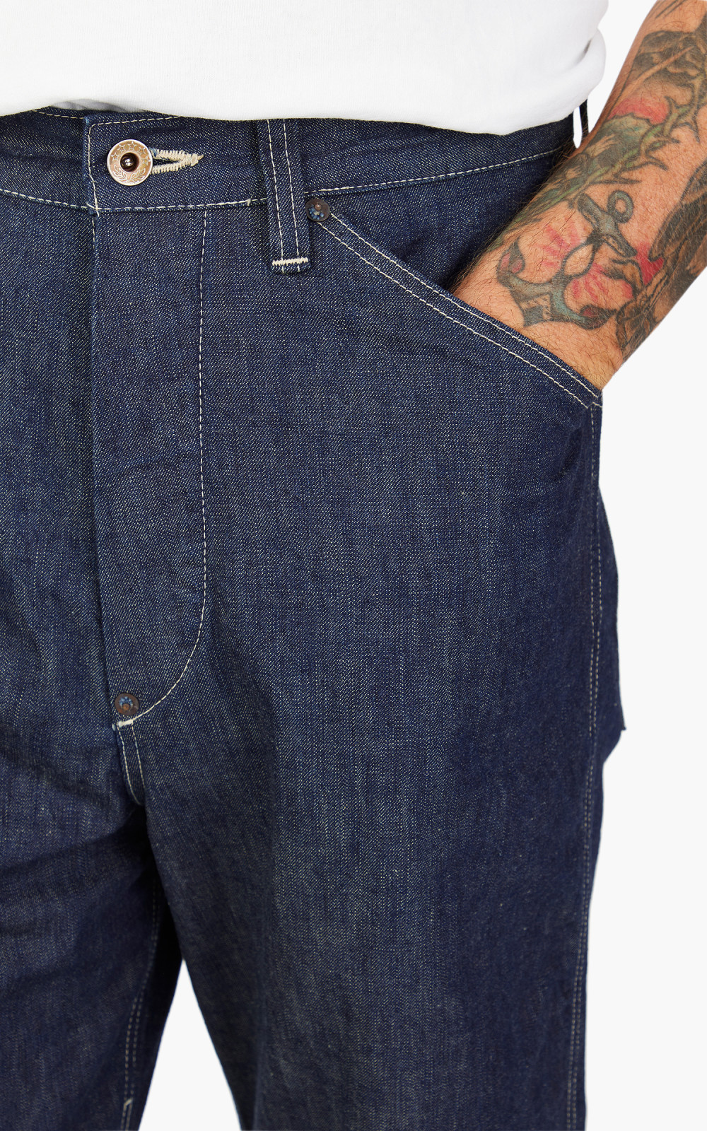 Fullcount 1129-1 PW Denim Cinch Back Work Pants Indigo Blue