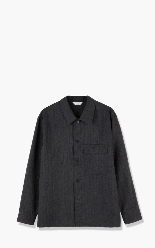 Still By Hand Flap Pocket Relaxed Shirt Charcoal