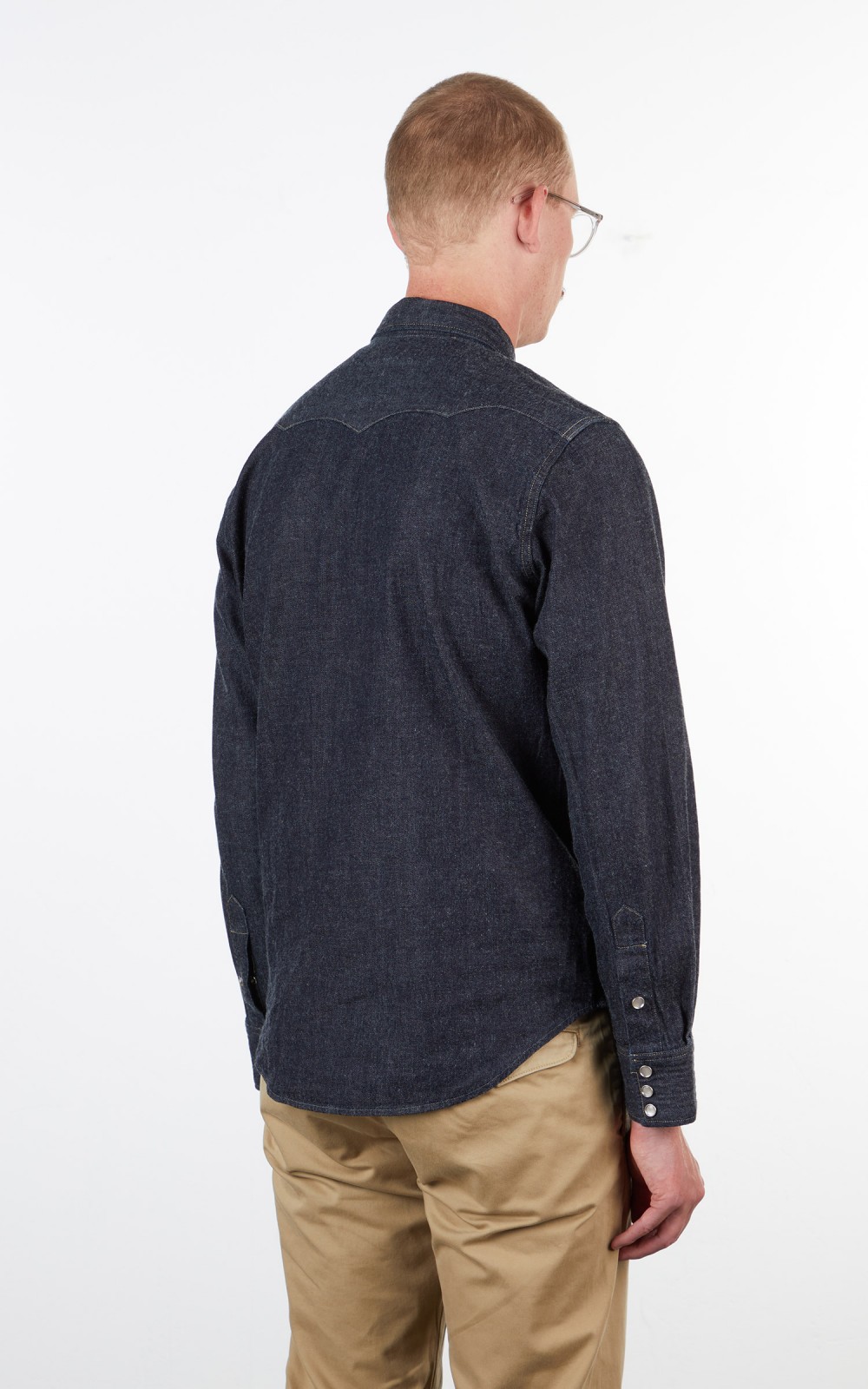 RRL RALPH LAUREN men's vintage processed western denim shirt