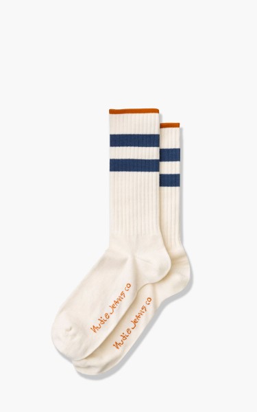 Nudie Jeans Amundsson Sport Socks White/Navy 180851-white/navy