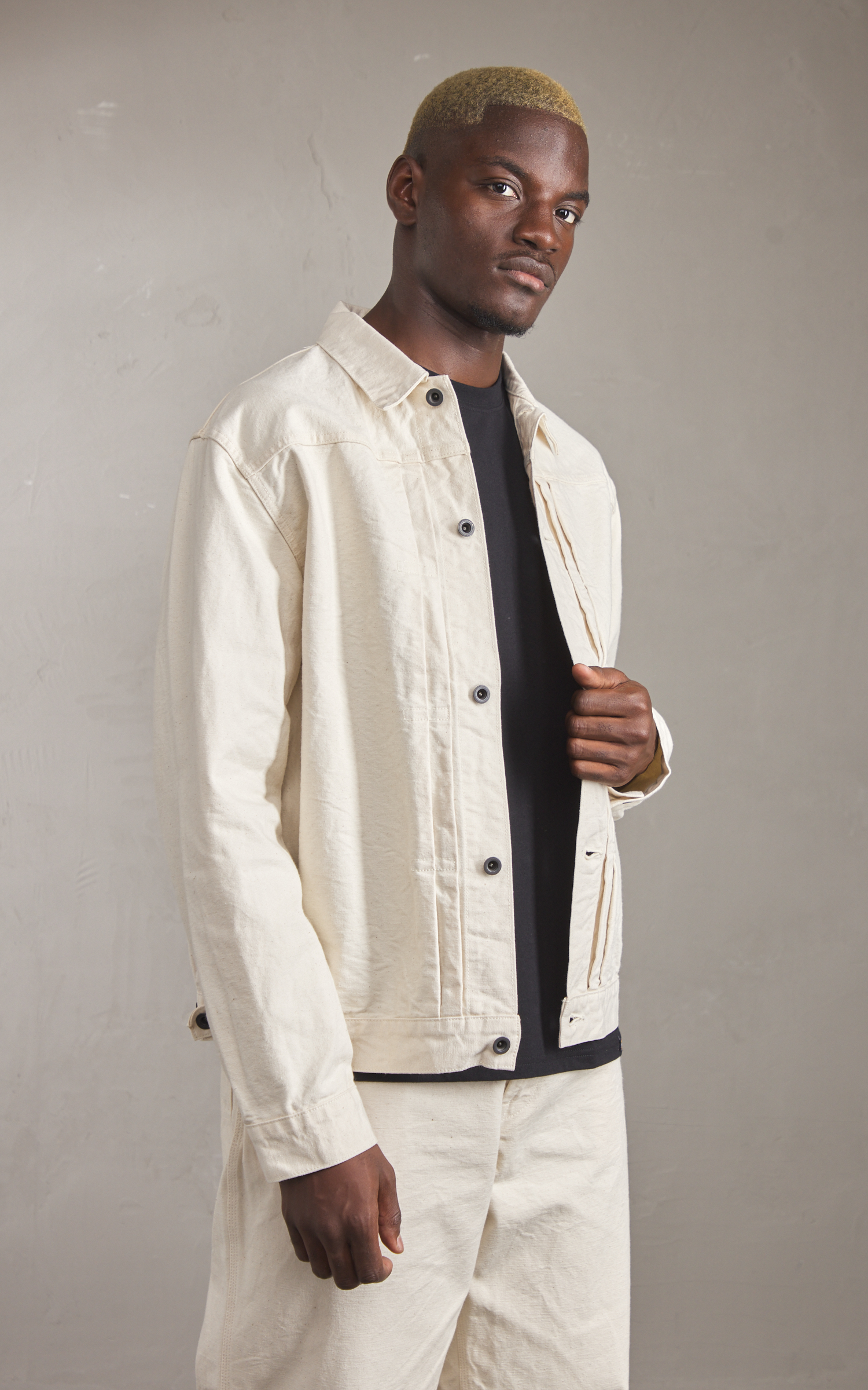 FOB Factory F2445 Cotton Duck Jacket Ecru | Cultizm