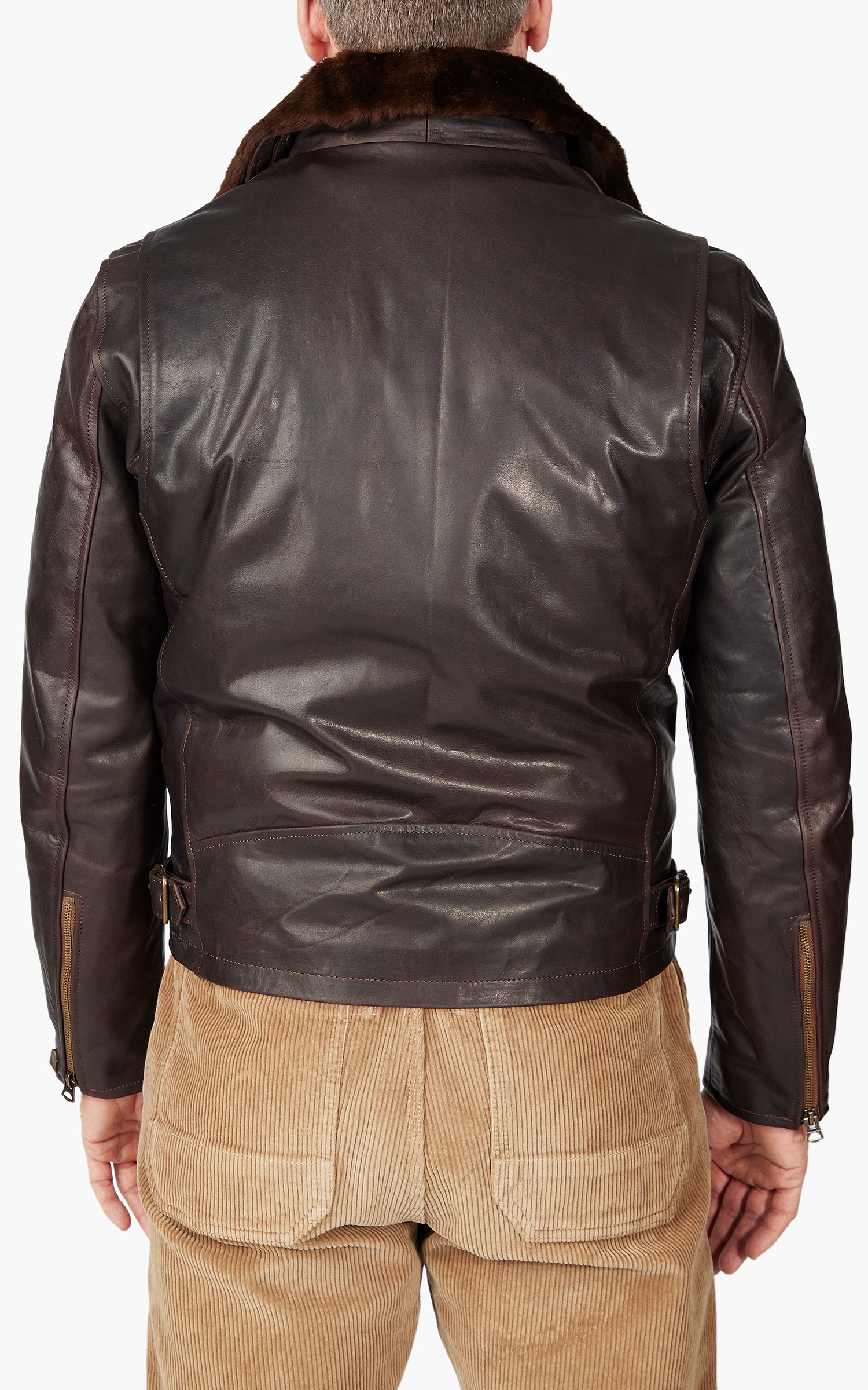 Shangri-La Heritage Varenne Fur Collar Leather Jacket Brown | Cultizm