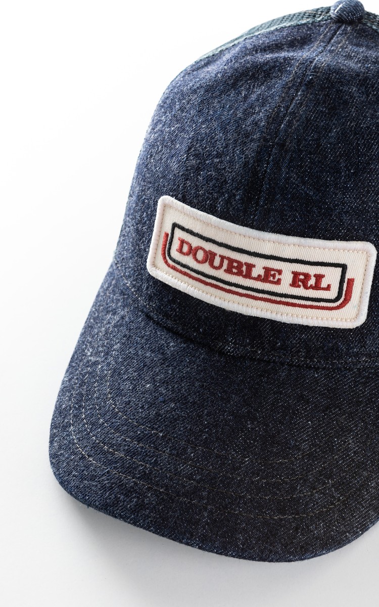 J*e様 RRL Embroidered Denim Trucker Cap RRL Embroidered Denim Trucker Cap | Black | Canoe Club