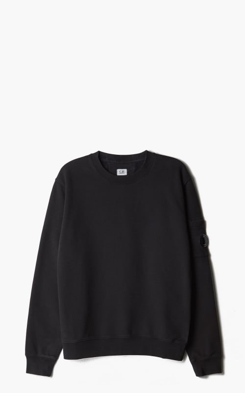 C.P. Company Diagonal Brushed & Emerized Diagonal Fleece Sweatshirt Black