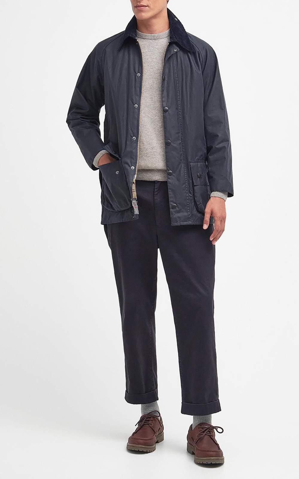 Barbour Beaufort Wax Jacket Navy | Cultizm