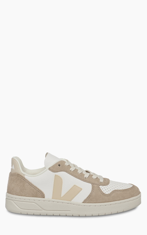 Veja W V-10 Chromefree Leather Extra White/Sable Sahara